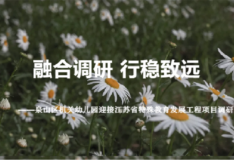 融合调研 行稳致远——泉山区机关幼儿园迎接江苏省特殊教育发展工程项目调研