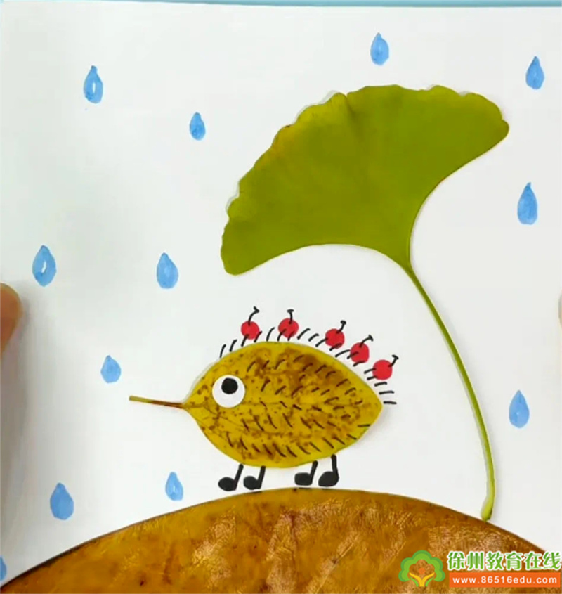 让落叶“活”起来！留住美丽秋天——单集镇贺庄幼儿园创意树叶拼贴画